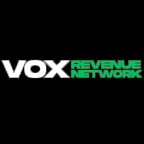 VOX Revenue Network logo with white VOX text and green REVENUE NETWORK text on black background